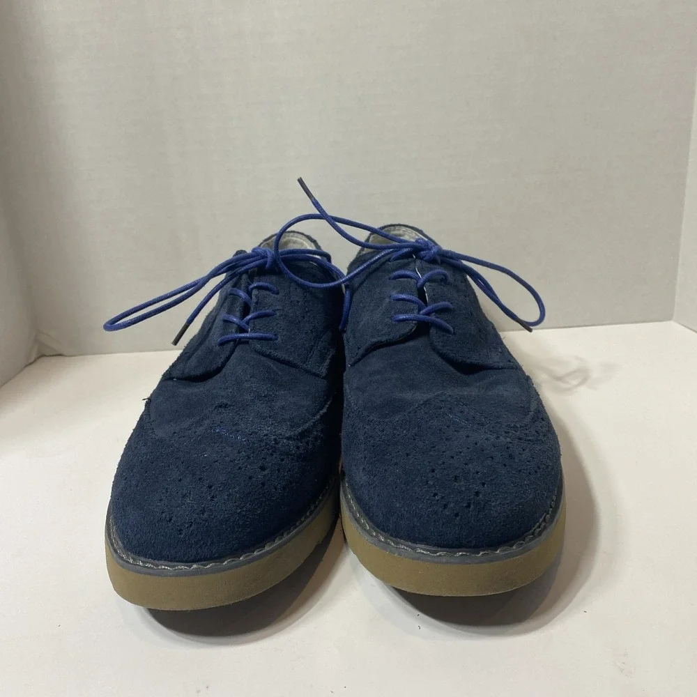 Express Wing Tip Oxford Shoes Chalk Suede Blue Soles Mens‎ 10.5